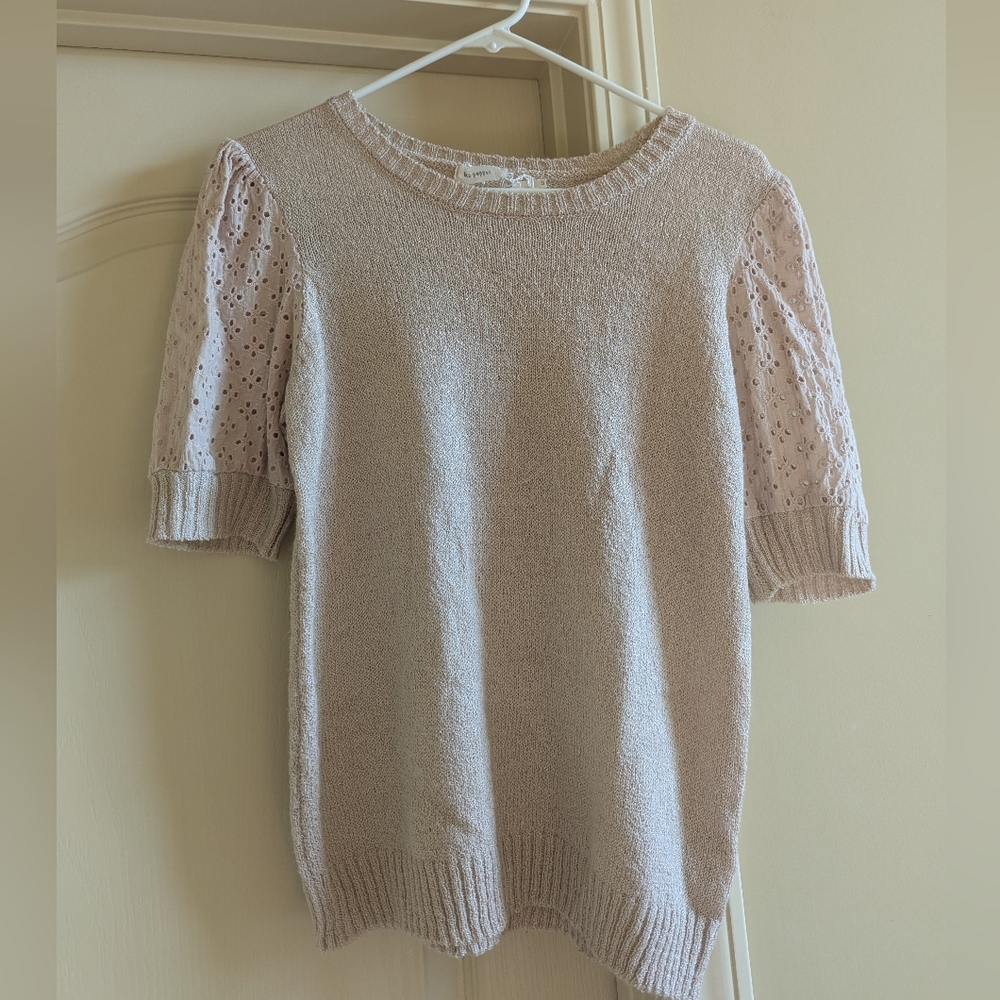 Blu Pepper Dusty Pink Crew Neck Knit Sweater